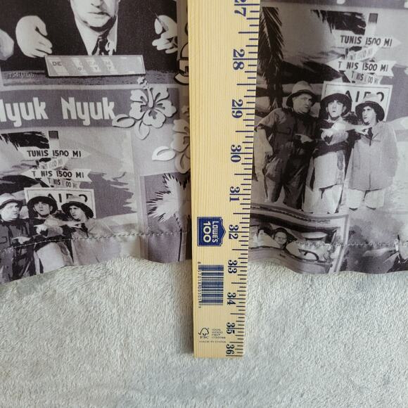 Ralph Marlin Shirt Men's XL Three Stooges AOP Short-Sleeve Larry Curly Moe - Picture 6 of 8
